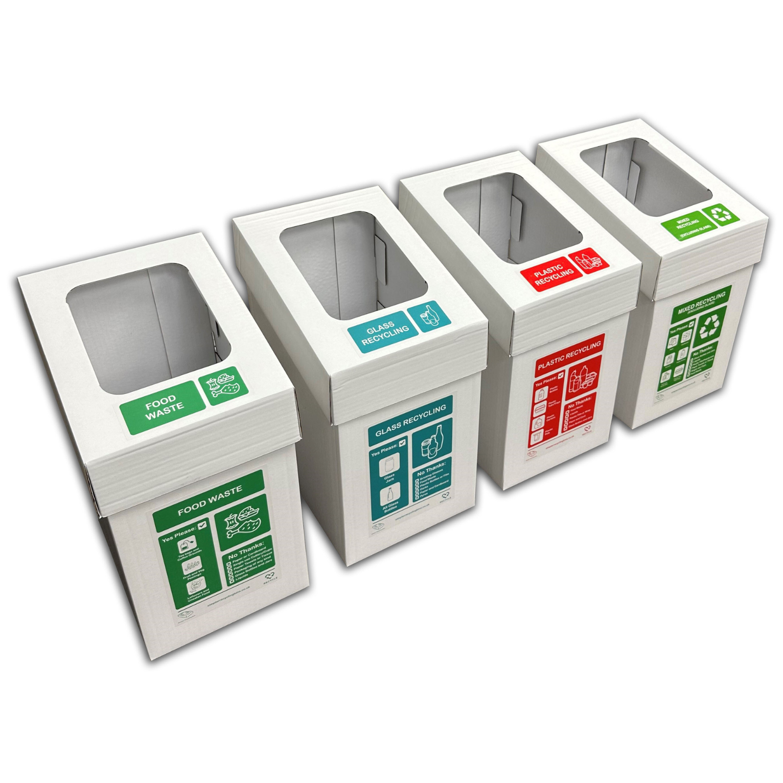 Corrugated Desk-side Recycling Bin (Set of 4 Bins)